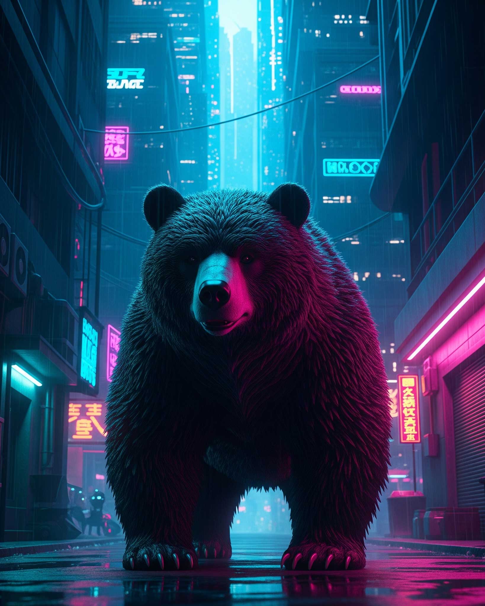dark bear in dark sence